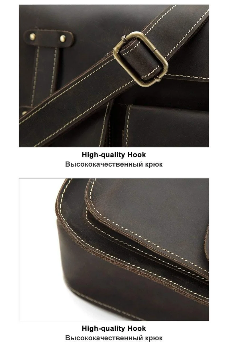 Herrentaschen Crazy Horse Echtes Leder Vintage Umhängetaschen für Männer Umhängetasche Herren Umhängetasche Herren 1050