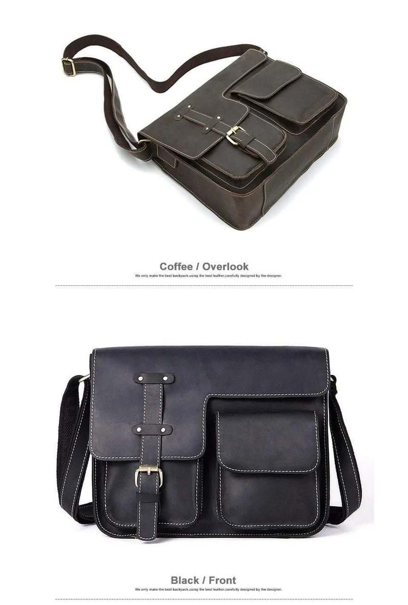 Herrentaschen Crazy Horse Echtes Leder Vintage Umhängetaschen für Männer Umhängetasche Herren Umhängetasche Herren 1050