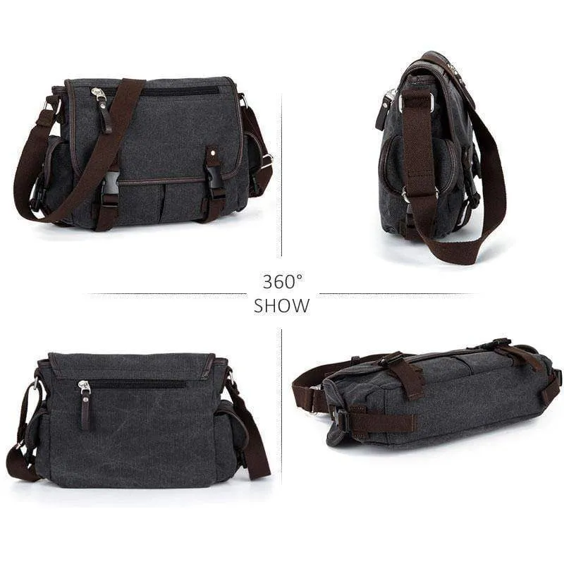 Herren Umhängetasche Reise Umhängetaschen Kausal Canvas Messenger Bag Patchwork Multifunktions Laptop Handtasche Schule Tote
