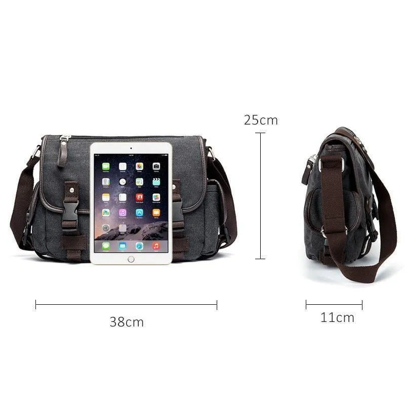 Herren Umhängetasche Reise Umhängetaschen Kausal Canvas Messenger Bag Patchwork Multifunktions Laptop Handtasche Schule Tote