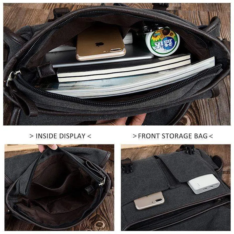 Herren Umhängetasche Reise Umhängetaschen Kausal Canvas Messenger Bag Patchwork Multifunktions Laptop Handtasche Schule Tote