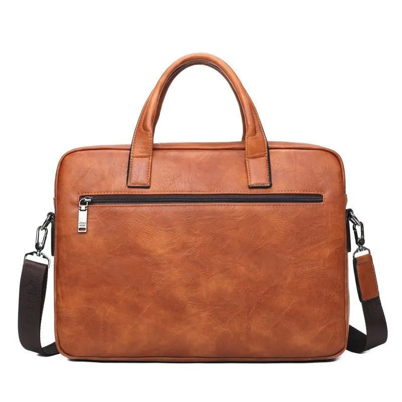 Herren Aktentasche Taschen für 14" Laptop Mann Business Tasche 2er Set Handtaschen Hochwertiges Leder Büro Schultertaschen Tote