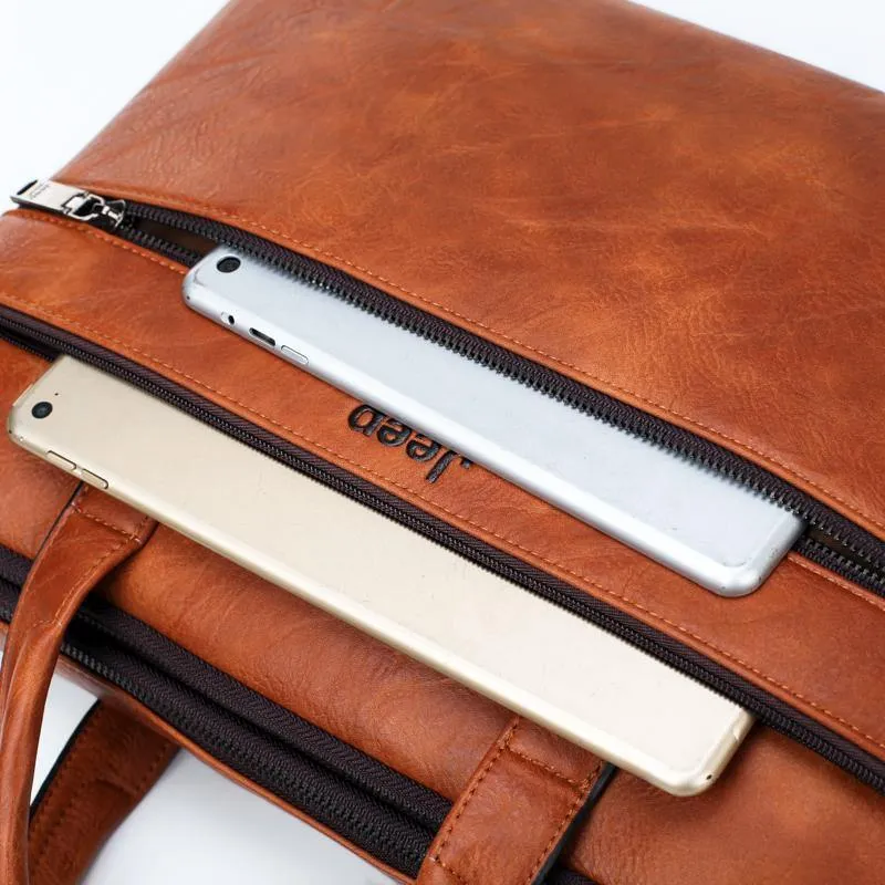 Herren Aktentasche Taschen für 14" Laptop Mann Business Tasche 2er Set Handtaschen Hochwertiges Leder Büro Schultertaschen Tote