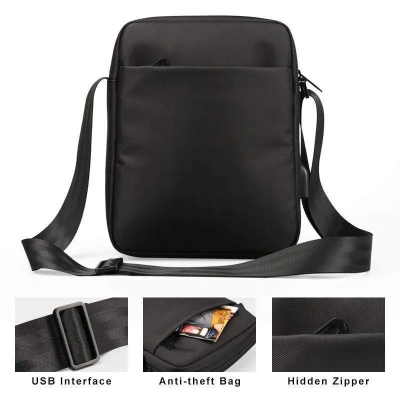 Herren-Kuriertaschen, wasserdicht, für Schule und Business, Tragegriff, 9.7 Zoll, modische Schulter-Crossbody-Taschen