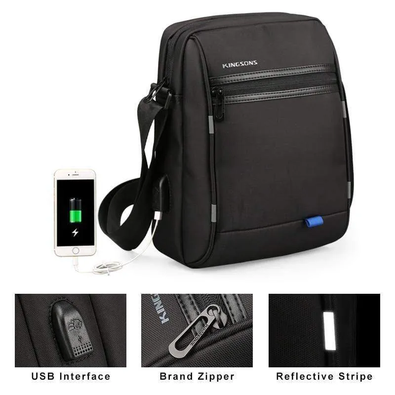Herren-Kuriertaschen, wasserdicht, für Schule und Business, Tragegriff, 9.7 Zoll, modische Schulter-Crossbody-Taschen