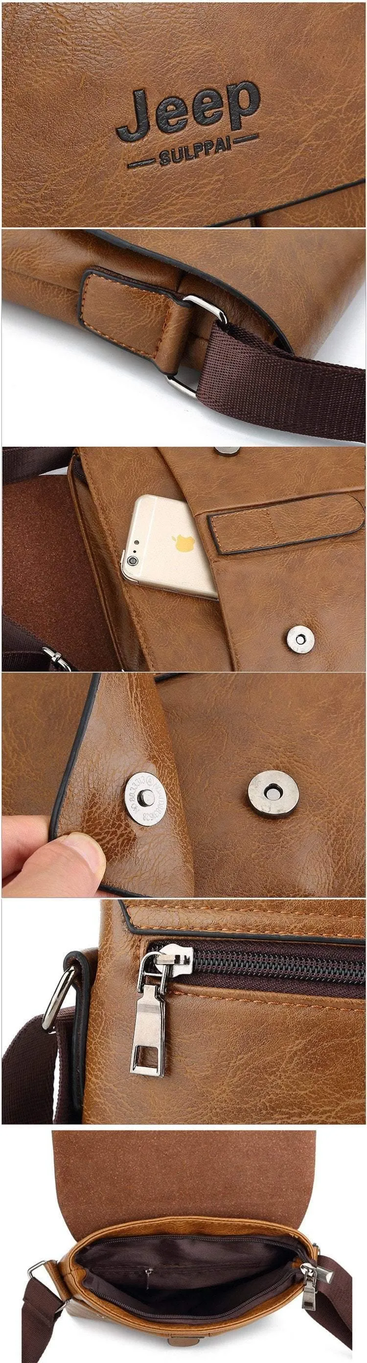 PU-Leder Herren Umhängetasche mit festem Bezug Herren Leder Messenger Bag Herren Umhängetasche für modische Herrentaschen