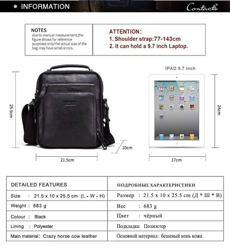 Leder männer schulter tasche umhängetaschen für männer hohe qualität bolsas mode umhängetasche für 9.7 "Ipad