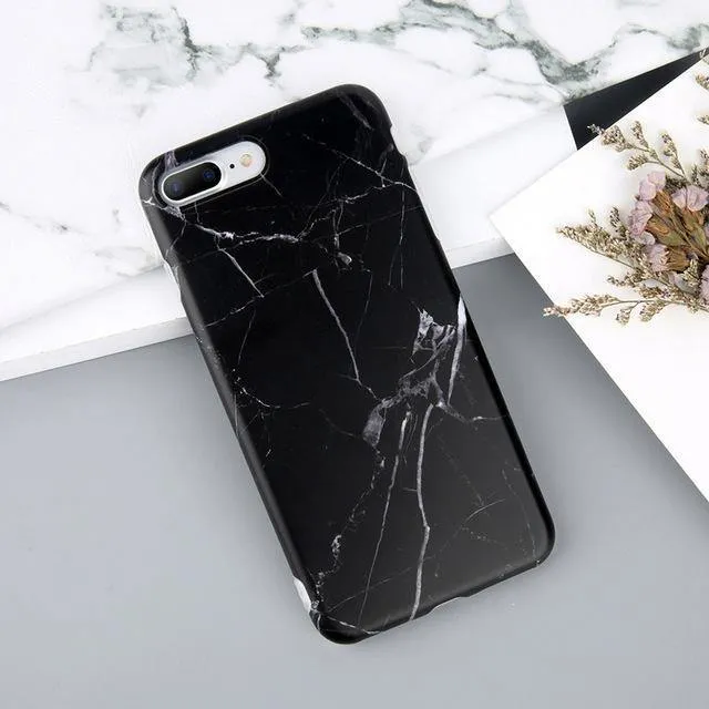 USLION Marble Case For iPhone 7 6 Silicone Case For iPhone X Glossy Stone Image Phone Back Cover For iPhone 8 7 6S Plus TPU Case