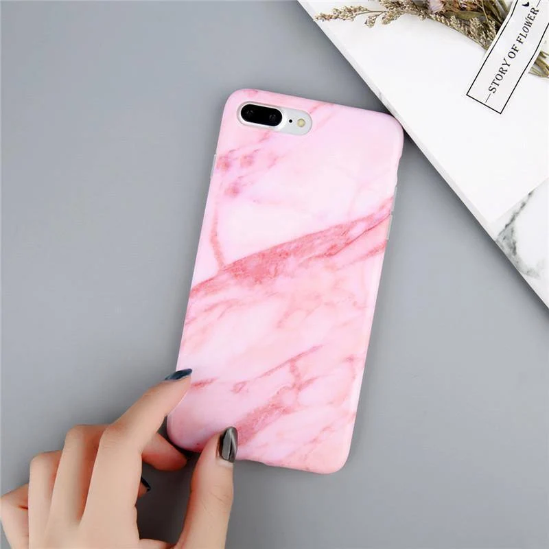 USLION Marble Case For iPhone 7 6 Silicone Case For iPhone X Glossy Stone Image Phone Back Cover For iPhone 8 7 6S Plus TPU Case