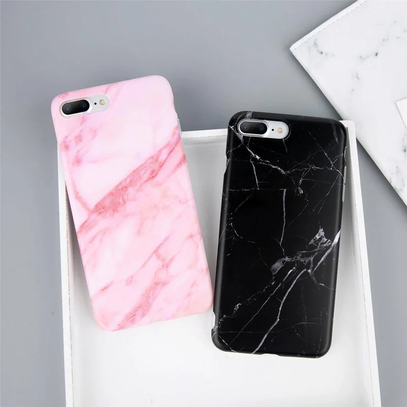 USLION Marble Case For iPhone 7 6 Silicone Case For iPhone X Glossy Stone Image Phone Back Cover For iPhone 8 7 6S Plus TPU Case