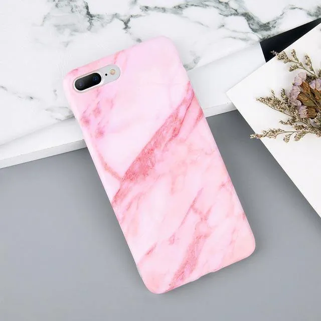 USLION Marble Case For iPhone 7 6 Silicone Case For iPhone X Glossy Stone Image Phone Back Cover For iPhone 8 7 6S Plus TPU Case