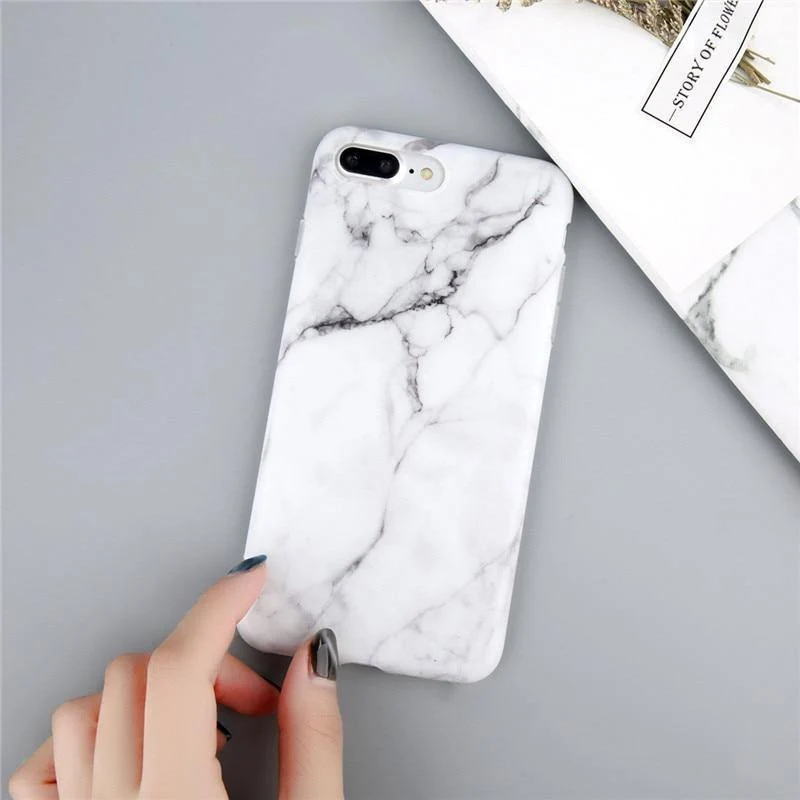 USLION Marble Case For iPhone 7 6 Silicone Case For iPhone X Glossy Stone Image Phone Back Cover For iPhone 8 7 6S Plus TPU Case