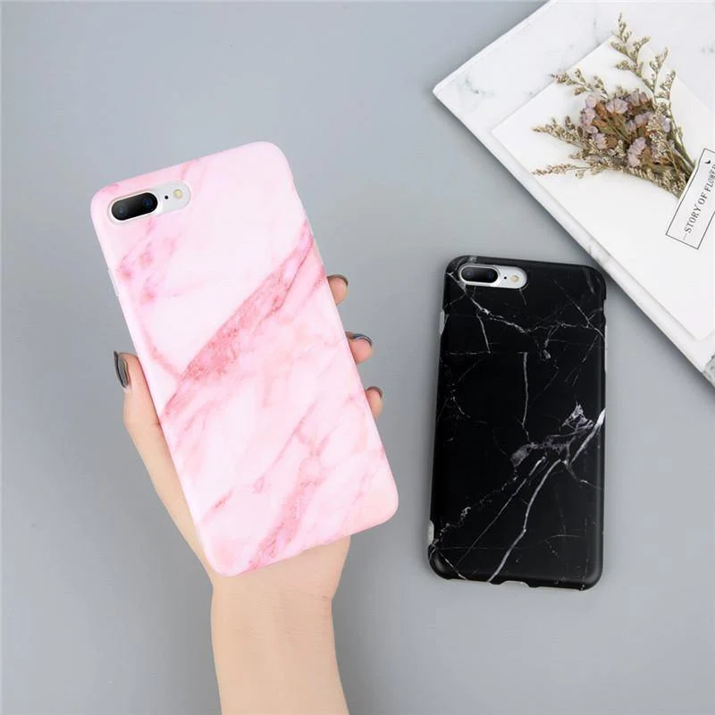 USLION Marble Case For iPhone 7 6 Silicone Case For iPhone X Glossy Stone Image Phone Back Cover For iPhone 8 7 6S Plus TPU Case