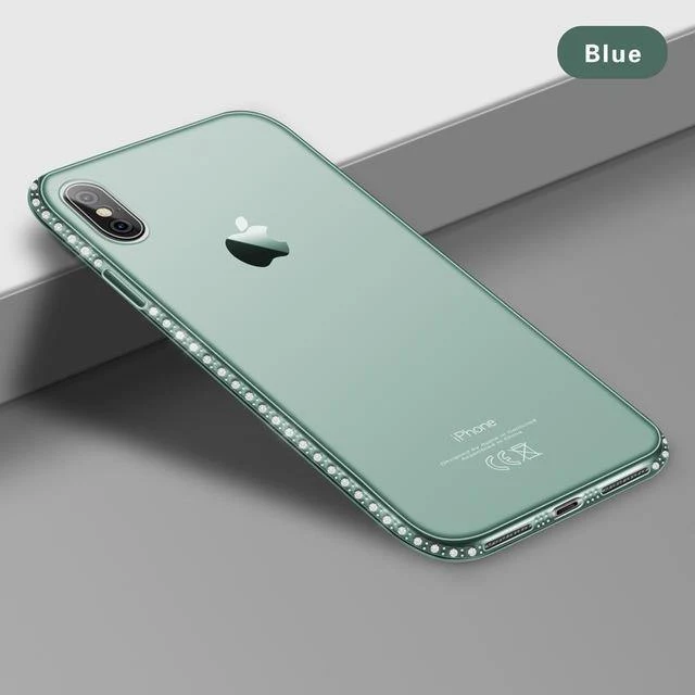 USLION Diamond Bling Transparent Phone Case Cover for iPhone 6 6S 8 7 Plus Soft TPU Clear Cover For iPhone X XR XS Max 5 5s SE