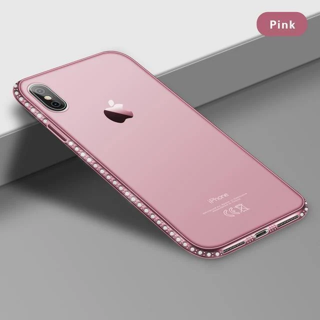 USLION Diamond Bling Transparent Phone Case Cover for iPhone 6 6S 8 7 Plus Soft TPU Clear Cover For iPhone X XR XS Max 5 5s SE