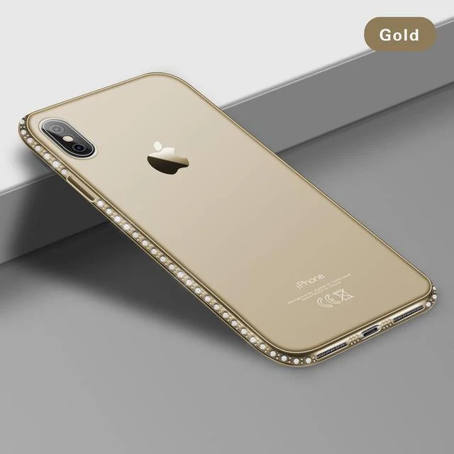 USLION Diamond Bling Transparent Phone Case Cover for iPhone 6 6S 8 7 Plus Soft TPU Clear Cover For iPhone X XR XS Max 5 5s SE