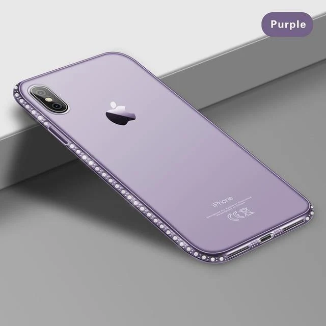 USLION Diamond Bling Transparent Phone Case Cover for iPhone 6 6S 8 7 Plus Soft TPU Clear Cover For iPhone X XR XS Max 5 5s SE