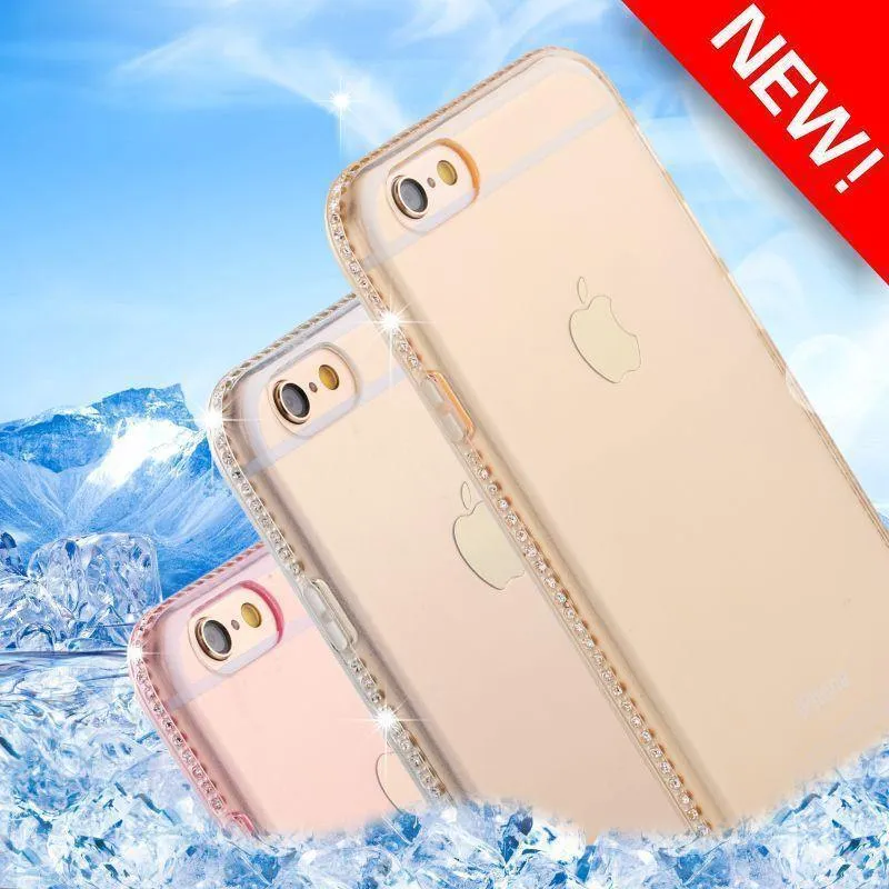 USLION Diamond Bling Transparent Phone Case Cover for iPhone 6 6S 8 7 Plus Soft TPU Clear Cover For iPhone X XR XS Max 5 5s SE