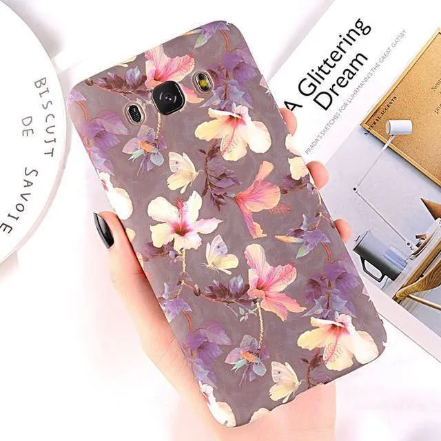 USLION Case for Samsung Galaxy A8 A6 A7 A5 A3 J7 J5 J3 J2 Prime Flower Phone Cover Cases For Samsung Note 9 8 S9 S8 Plus S7 Edge