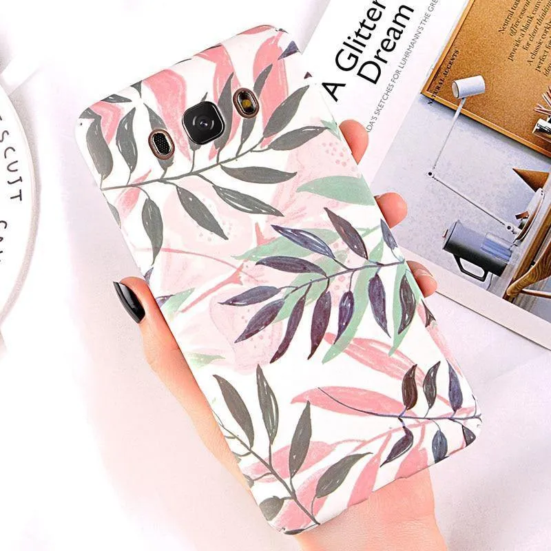 USLION Case for Samsung Galaxy A8 A6 A7 A5 A3 J7 J5 J3 J2 Prime Flower Phone Cover Cases For Samsung Note 9 8 S9 S8 Plus S7 Edge