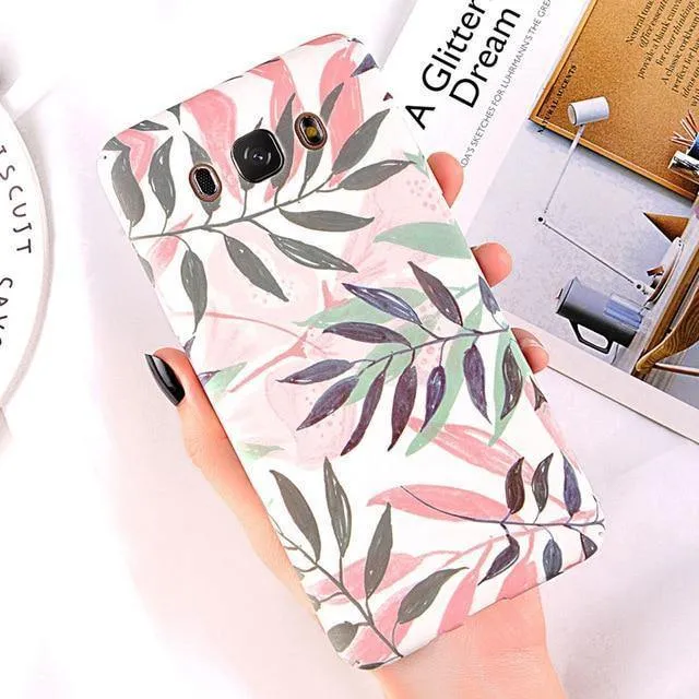 USLION Case for Samsung Galaxy A8 A6 A7 A5 A3 J7 J5 J3 J2 Prime Flower Phone Cover Cases For Samsung Note 9 8 S9 S8 Plus S7 Edge