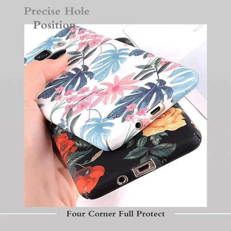 USLION Case for Samsung Galaxy A8 A6 A7 A5 A3 J7 J5 J3 J2 Prime Flower Phone Cover Cases For Samsung Note 9 8 S9 S8 Plus S7 Edge