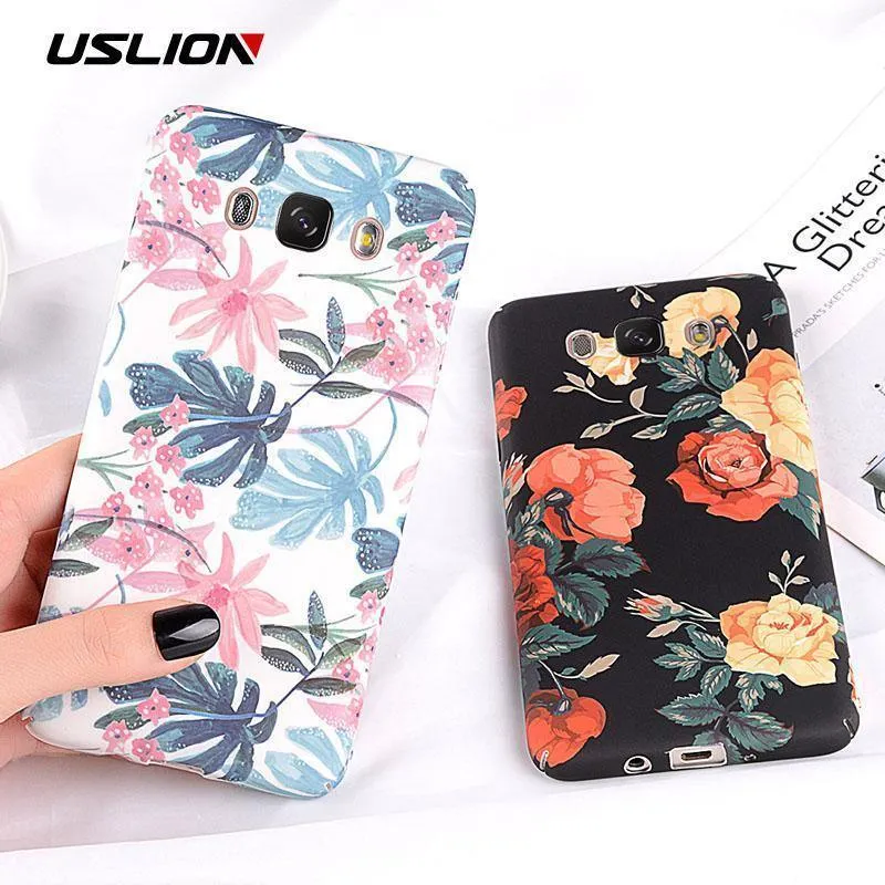 USLION Case for Samsung Galaxy A8 A6 A7 A5 A3 J7 J5 J3 J2 Prime Flower Phone Cover Cases For Samsung Note 9 8 S9 S8 Plus S7 Edge
