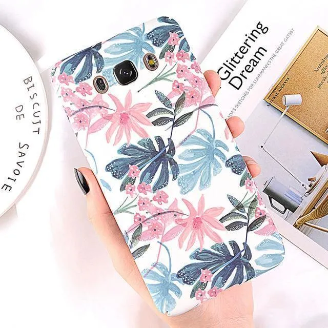 USLION Case for Samsung Galaxy A8 A6 A7 A5 A3 J7 J5 J3 J2 Prime Flower Phone Cover Cases For Samsung Note 9 8 S9 S8 Plus S7 Edge