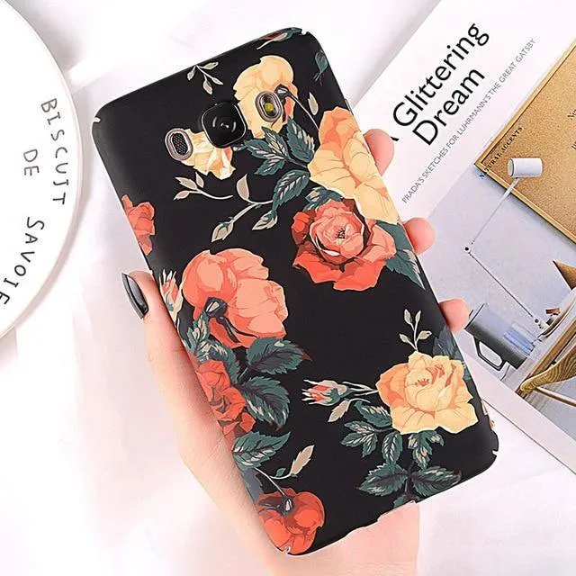 USLION Case for Samsung Galaxy A8 A6 A7 A5 A3 J7 J5 J3 J2 Prime Flower Phone Cover Cases For Samsung Note 9 8 S9 S8 Plus S7 Edge