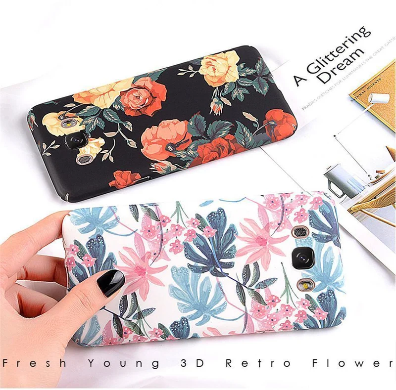 USLION Case for Samsung Galaxy A8 A6 A7 A5 A3 J7 J5 J3 J2 Prime Flower Phone Cover Cases For Samsung Note 9 8 S9 S8 Plus S7 Edge