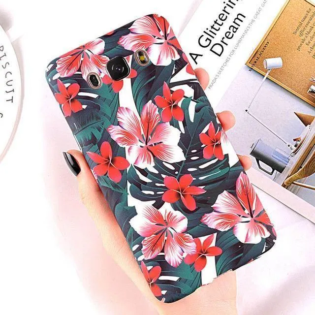 USLION Case for Samsung Galaxy A8 A6 A7 A5 A3 J7 J5 J3 J2 Prime Flower Phone Cover Cases For Samsung Note 9 8 S9 S8 Plus S7 Edge