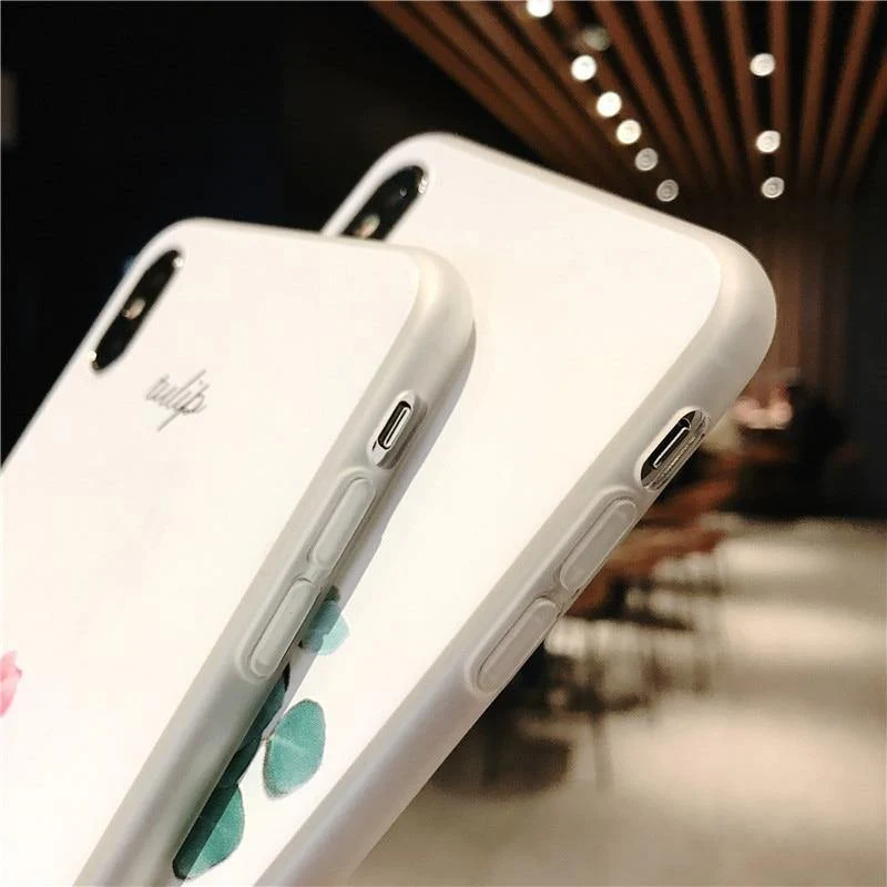 USLION Green Leaves Case For iPhone Xs XR XS Max X 3D Relief Flower Leaf Phone Cover For iPhone 6 6s 7 8 Plus TPU Silicon Cases