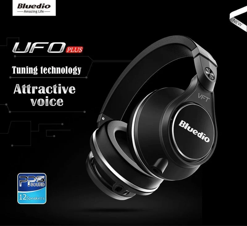 Bluedio UFO PLUS High-End Kabellose Bluetooth-Kopfhörer PPS12-Treiber Kopfbügel mit Mikrofon für Telefone