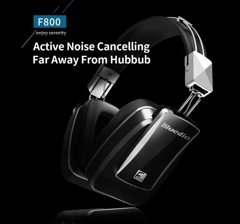 Bluedio F800 Active Noise Cancelling Kabellose Bluetooth-Kopfhörer Junior ANC Edition rund um das Ohr Headset schwarz