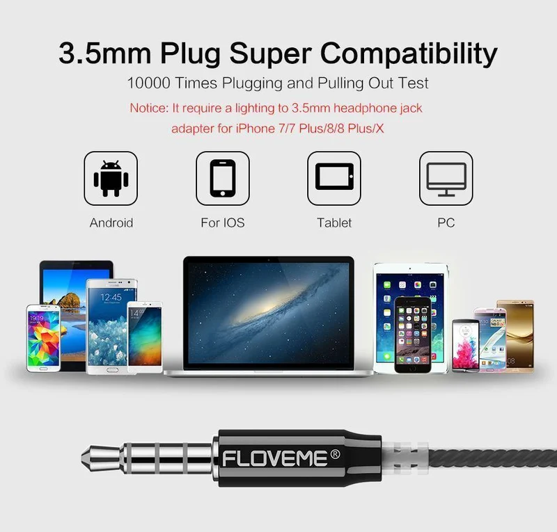FLOVEME 3.5mm Bass Kopfhörer Für Xiaomi Samsung In-Ohr Sport Kopfhörer Mit Mic Für iPhone Headset Fone De Ouvido auriculares MP3