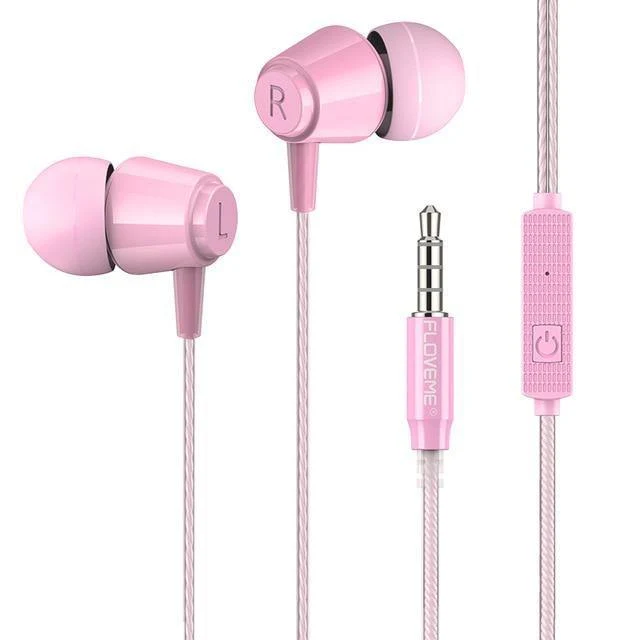FLOVEME 3.5mm Bass Kopfhörer Für Xiaomi Samsung In-Ohr Sport Kopfhörer Mit Mic Für iPhone Headset Fone De Ouvido auriculares MP3