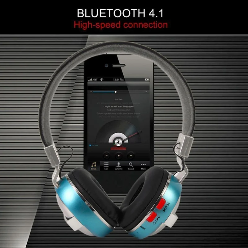 Faltbare Bluetooth V4.1 Kopfhörer Stereo Headset Mikrofon Noise Cancelling Wireless Headset für Tablet-Handy