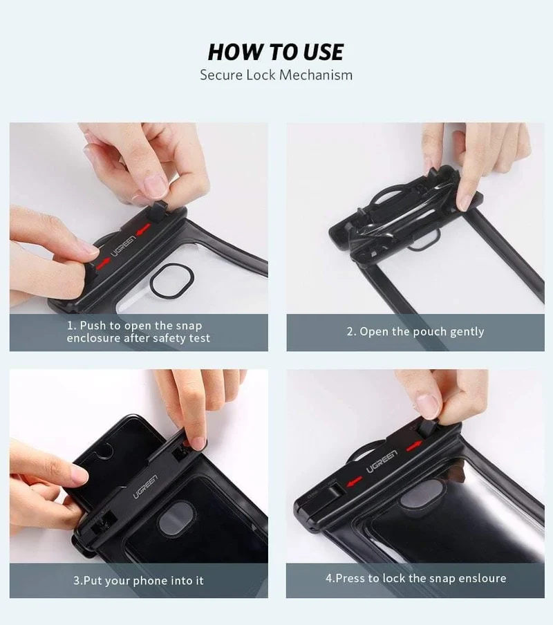 Ugreen Wasserdichte Tasche Handytasche 6.3 '' Handytasche Fall für iPhone Xs 8 7 7Plus 6S 6S Samsung Galaxy S9 S8 Handyhülle