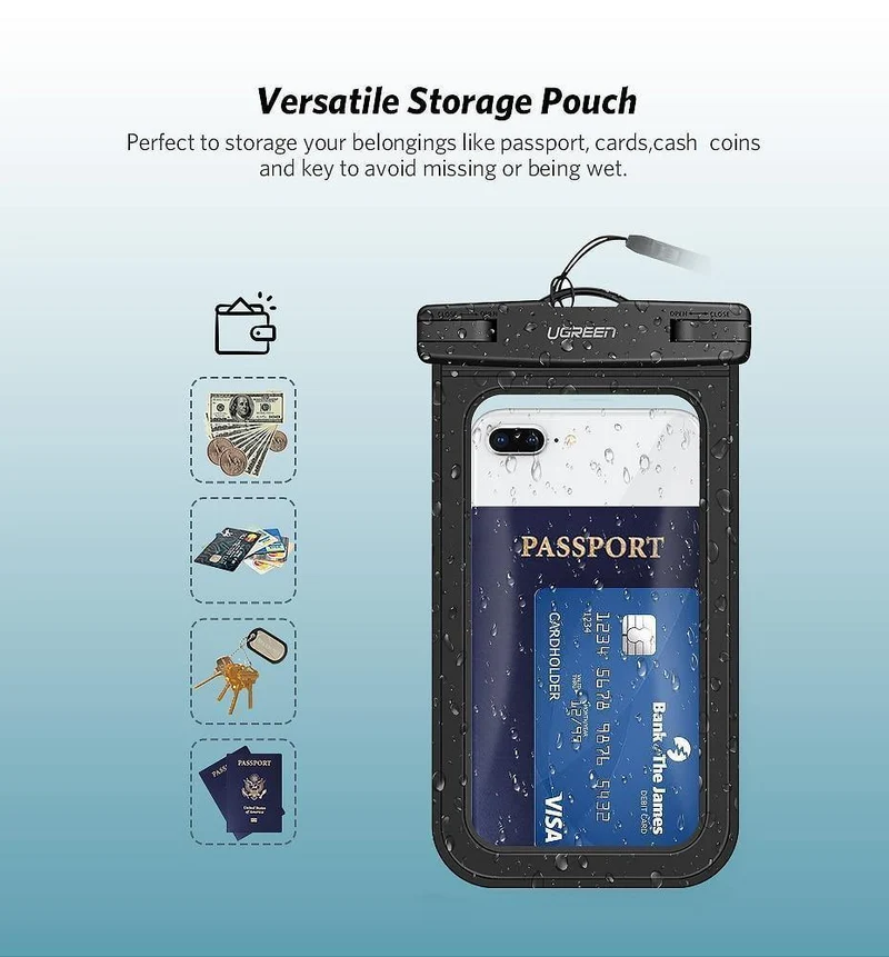 Ugreen Wasserdichte Tasche Handytasche 6.3 '' Handytasche Fall für iPhone Xs 8 7 7Plus 6S 6S Samsung Galaxy S9 S8 Handyhülle