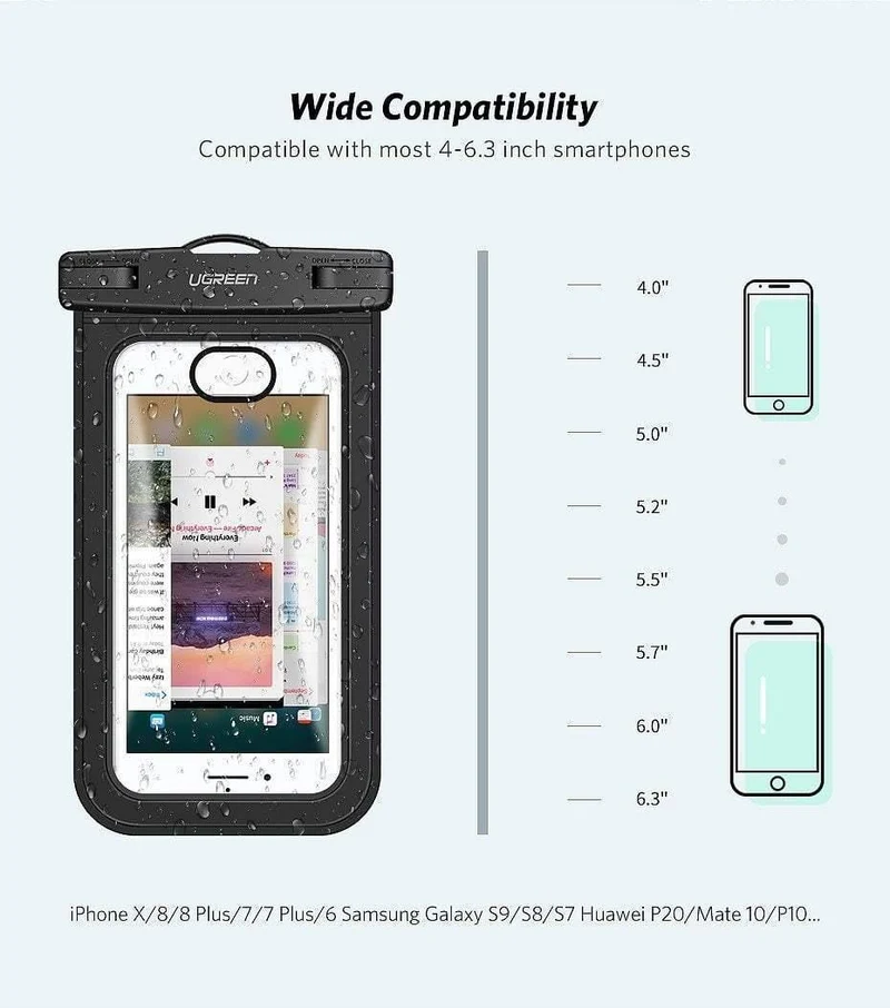 Ugreen Wasserdichte Tasche Handytasche 6.3 '' Handytasche Fall für iPhone Xs 8 7 7Plus 6S 6S Samsung Galaxy S9 S8 Handyhülle