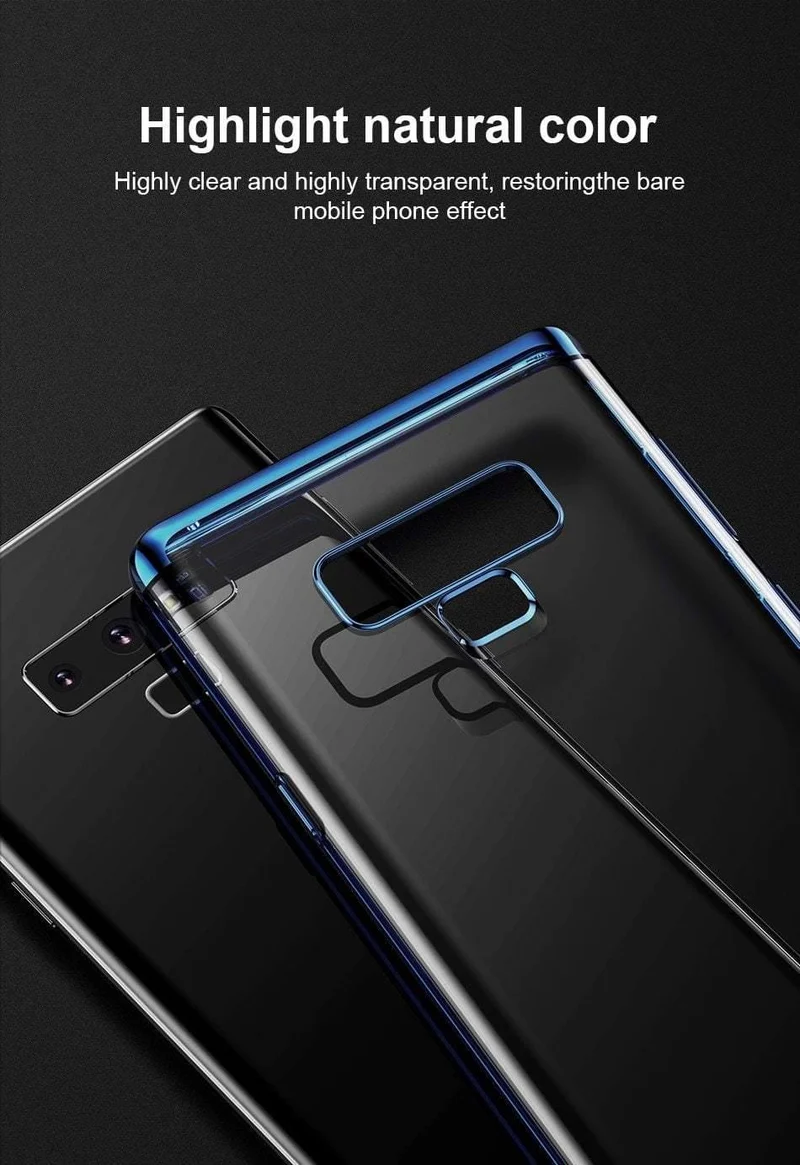 Baseus luxury weichen silikon case für samsung note xnumx ultra thin transparent klar case für samsung galaxy note xnumx telefon abdeckung