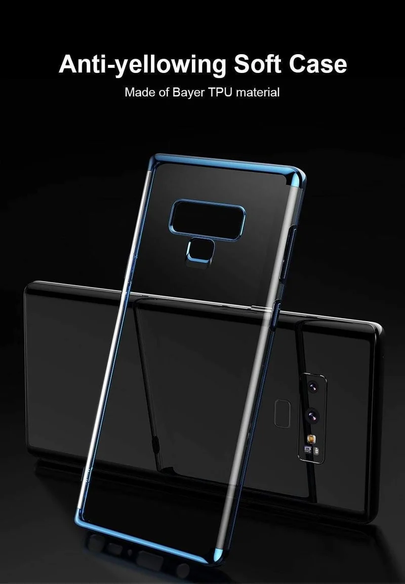 Baseus luxury weichen silikon case für samsung note xnumx ultra thin transparent klar case für samsung galaxy note xnumx telefon abdeckung