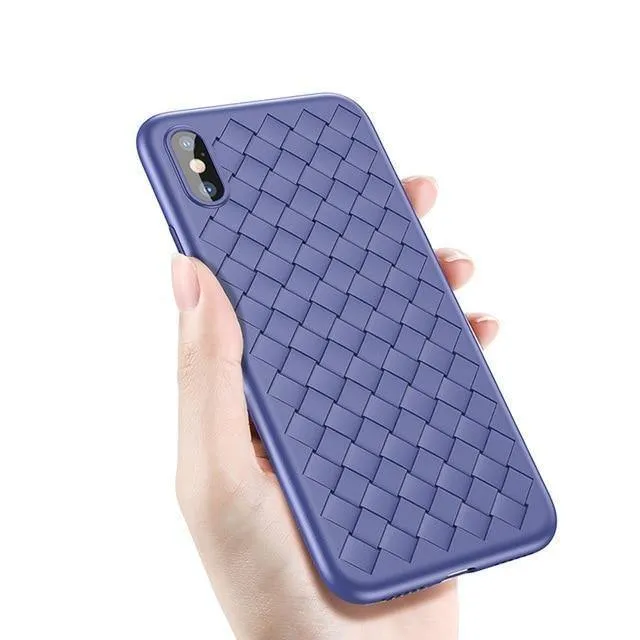 Baseus Luxury Grid Pattern Hülle für iPhone X Ultra Thin Soft Silikon Schutzhülle für iPhoneX Matte Coque Funda
