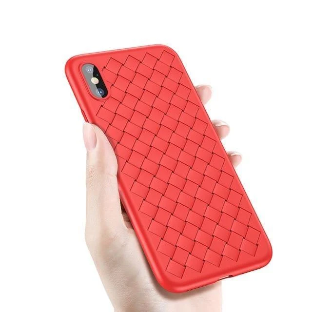 Baseus Luxury Grid Pattern Hülle für iPhone X Ultra Thin Soft Silikon Schutzhülle für iPhoneX Matte Coque Funda