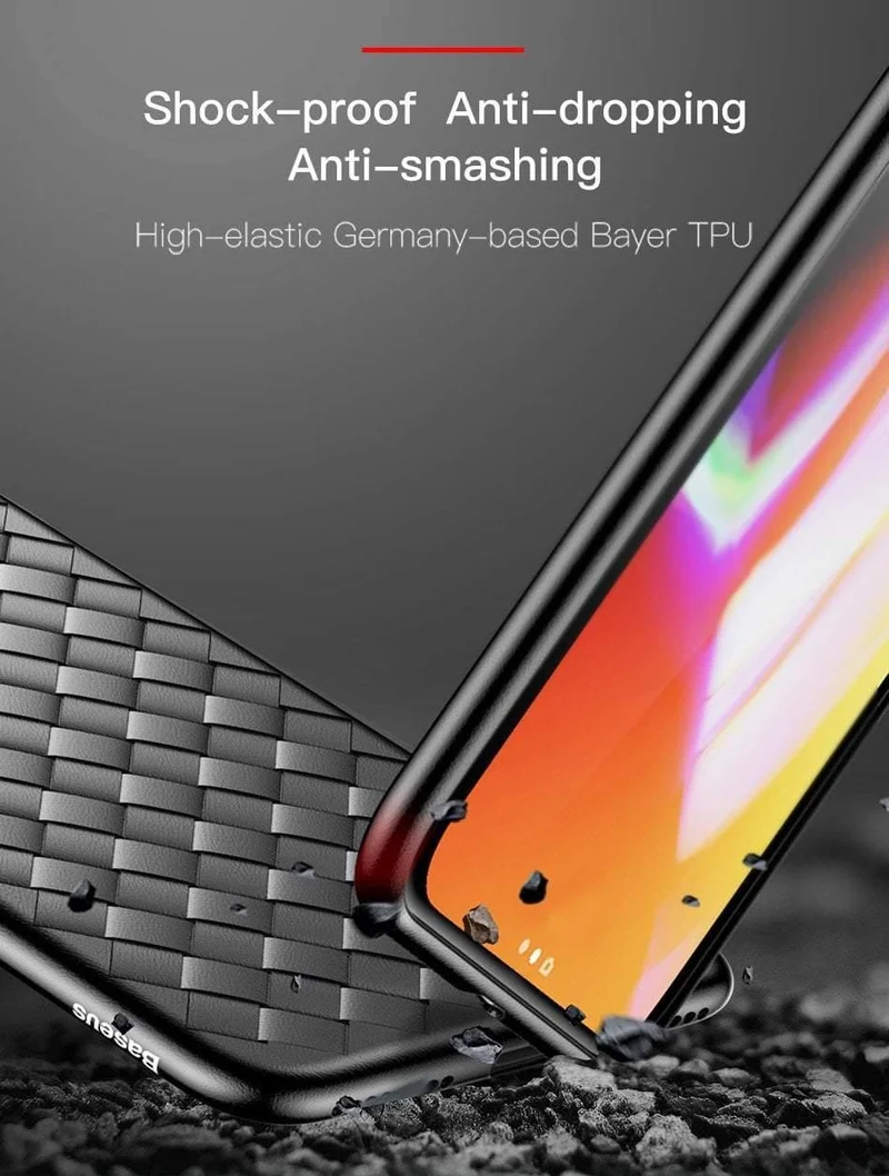 Baseus Luxury Grid Pattern Hülle für iPhone X Ultra Thin Soft Silikon Schutzhülle für iPhoneX Matte Coque Funda