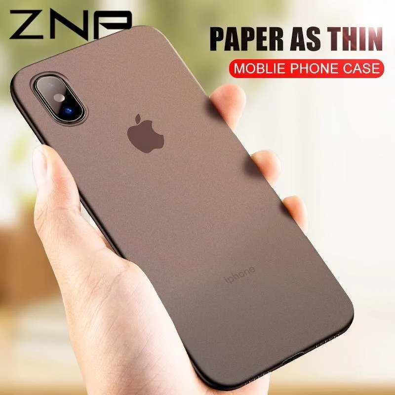 ZNP Ultra Thin Matte Phone Case For iPhone 6 6s 7 8 Plus 0.26mm Slim Full Cover Cases For iPhone X 8 7 Plus 6 6s Case Shell P30