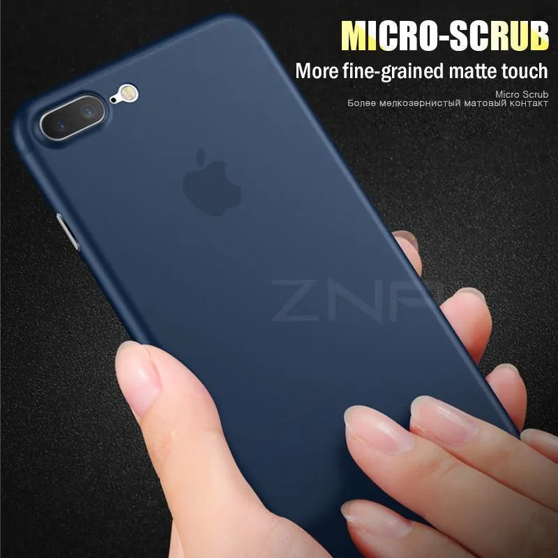 ZNP Ultra Thin Matte Phone Case For iPhone 6 6s 7 8 Plus 0.26mm Slim Full Cover Cases For iPhone X 8 7 Plus 6 6s Case Shell P30