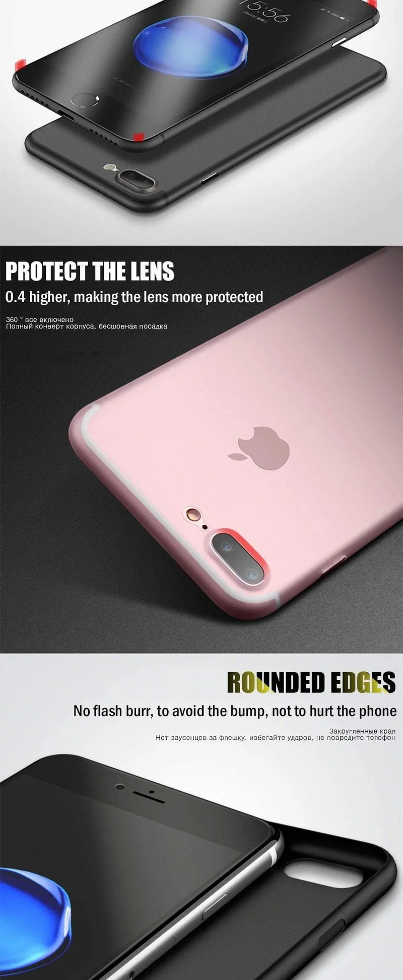 ZNP Ultra Thin Matte Phone Case For iPhone 6 6s 7 8 Plus 0.26mm Slim Full Cover Cases For iPhone X 8 7 Plus 6 6s Case Shell P30
