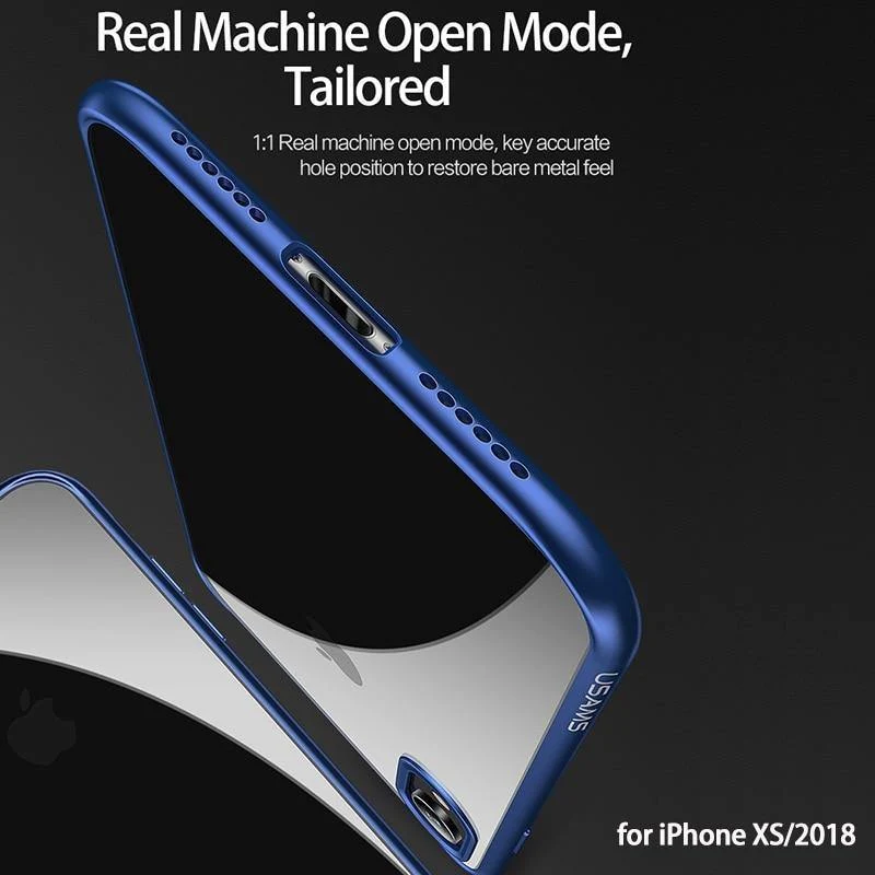 Newest USAMS Mobile Phone Case For iPhone XR XS XS MAX Case Cover Full Protective TPU PC Transparent Back Shell for iPhone Apple