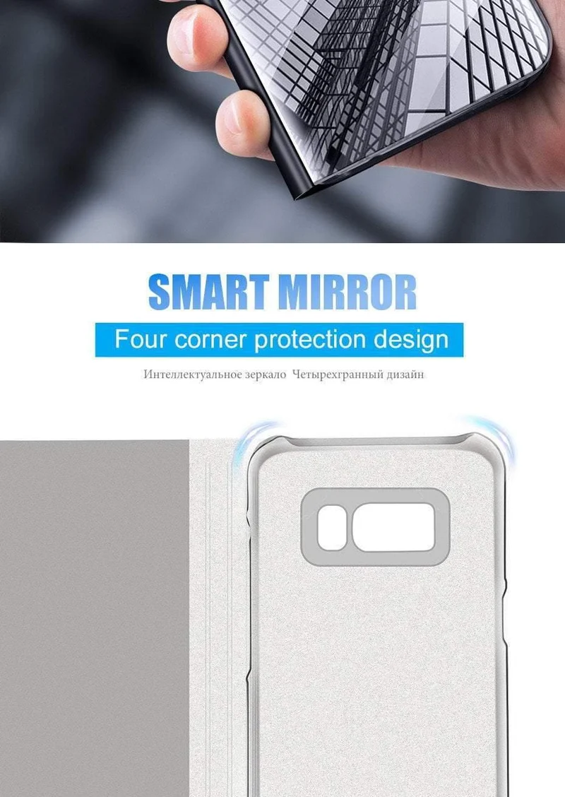 ZNP Smart Mirror Flip-Telefonhülle für Samsung Galaxy S9 S8 S7 S6 Edge Plus A3 A5 A7 J3 J5 J7 2017 Standabdeckung für Note 8 A8-Hüllen